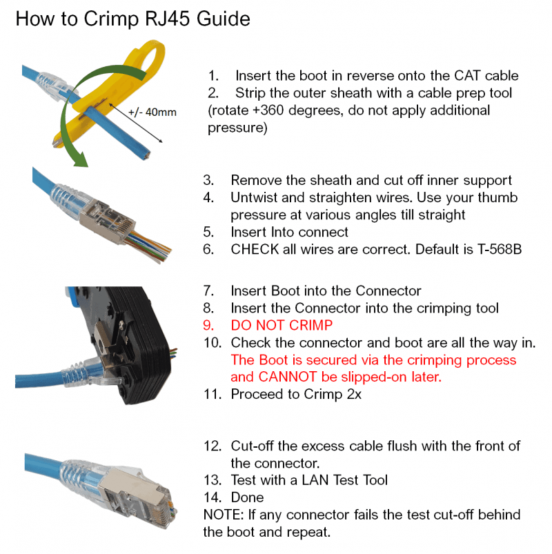 rj45 rj11 how to crimp boot