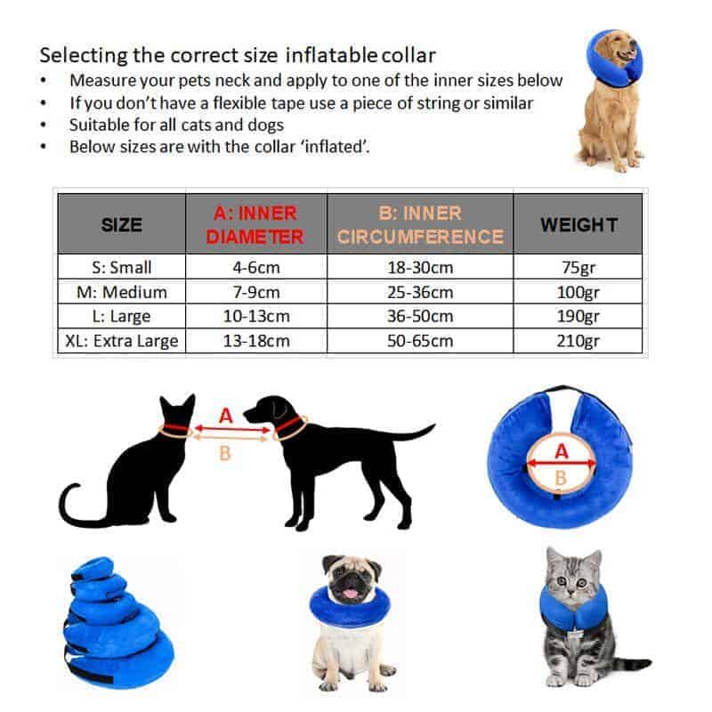 inflatable recovery dog cat cone collar 1
