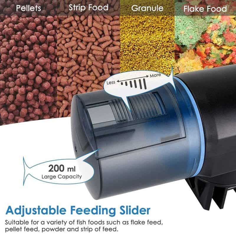 smart fish feeder automatic pellet dispenser wifi adjustable