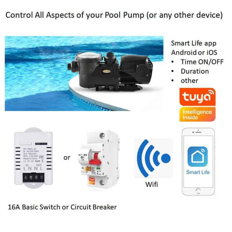 smart pool pump wifi control switch 16A
