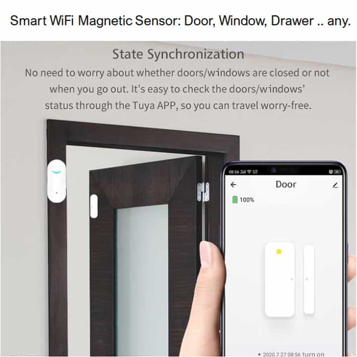 smart wifi magnetic door window switch tuya status updates