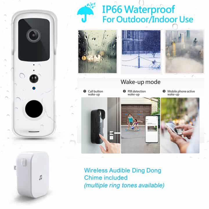 smart wifi video doorbell waterproof ip66 tuya smartlife