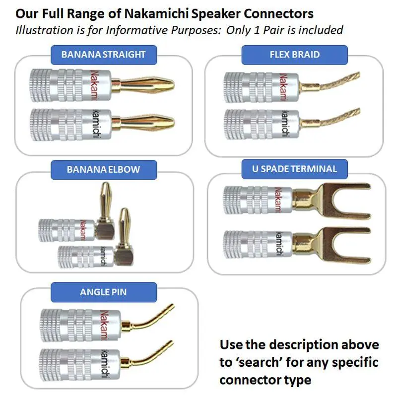 nakamichi speaker connector range gold plated