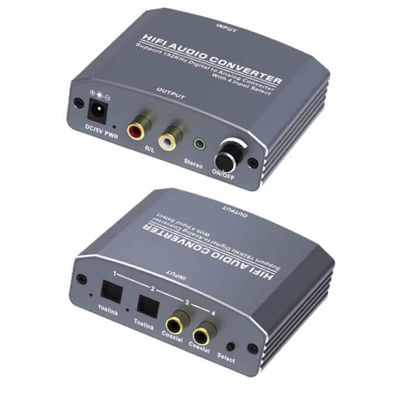 digital to analog audio converter dac 4 inputs volume adjust