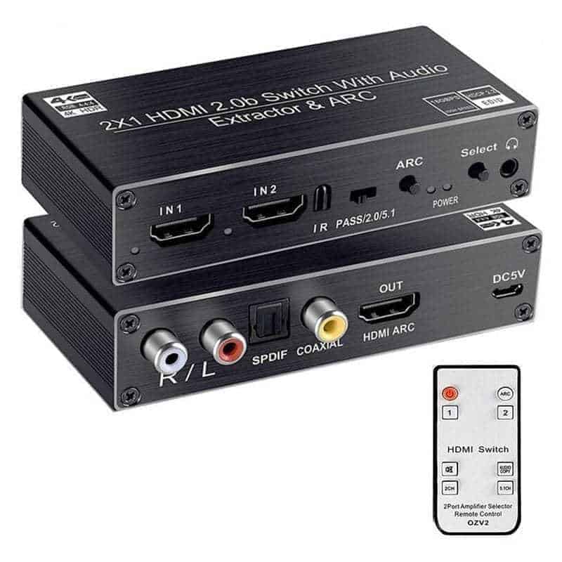 HDMI Audio Extractor Switch 4K ARC EDID HDCP2.2 v2.0b DAC