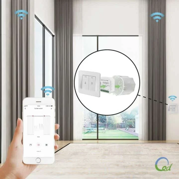 smart wifi curtain blind module override switch tuya