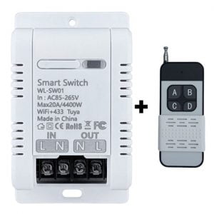 smart basic wifi switch 20A + 433Mhz remote tuya