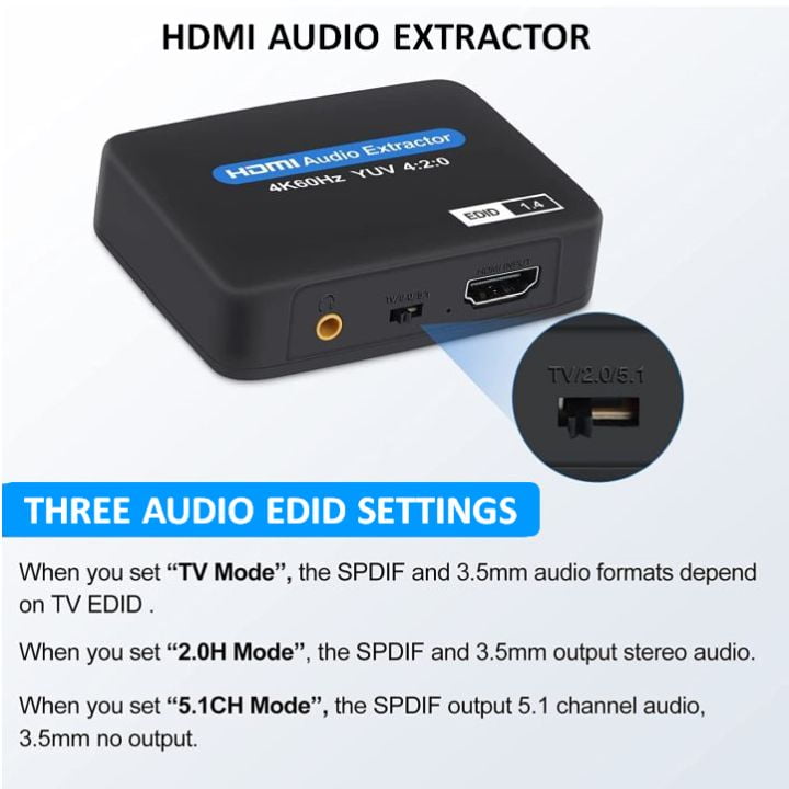 hdmi audio extractor EDID functions