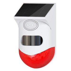 smart wifi outdoor PIR motion sensor alarm siren Tuya solar wireless