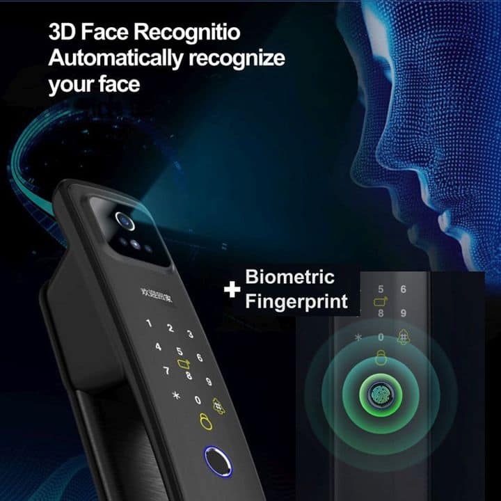 Smart biometrics fingerprint door lock facial recognition tuya wifi