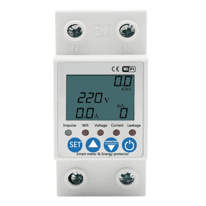 smart wifi switch 63A energy monitor earth leakage voltage