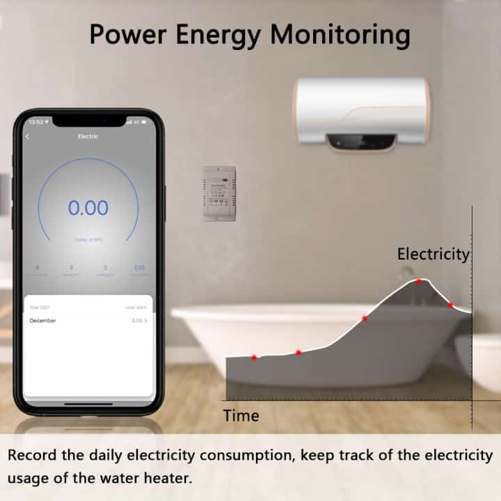 smart switch 20A with energy monitor electricity power consumption