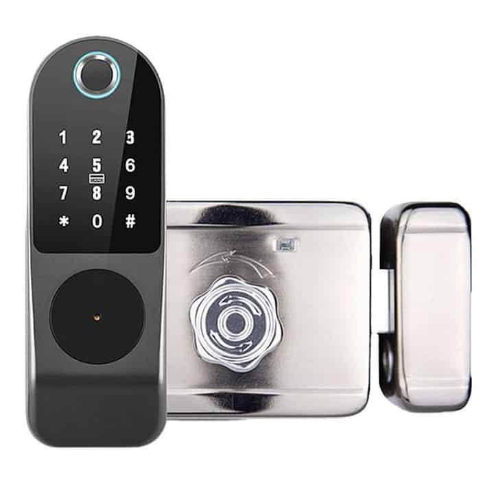 smart wifi electric strike lock fingerprint, code, tag remote tuya smart home