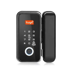 smart wifi glass door lock fingerprint, code, tag remote tuya smart home