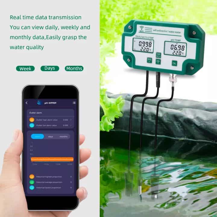 fish pond water quality detector ph tuya wifi datalog