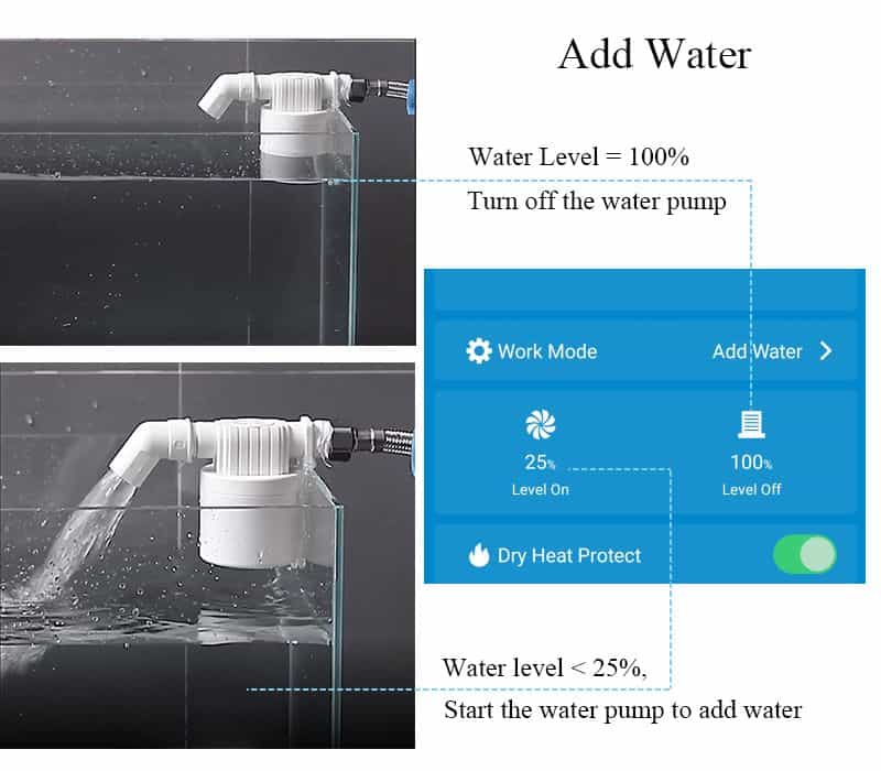 water level sensor detector and pump controller smart wifi add water