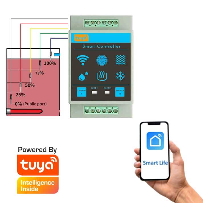 water level sensor detector and pump controller smart wifi tuya smart life