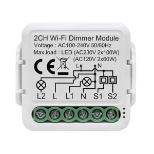 smart wifi dimmer mini switch 2ch 2way 2gang module tuya smartlife
