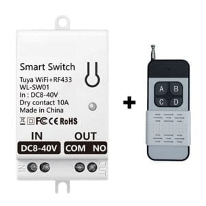 smart wifi switch 10A with 433Mhz remote 14-40V DC tuya smartlife dc smart switch