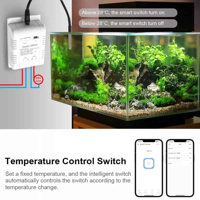smart water temperature switch tuya wifi smart home energy monitor fish tank aquarium