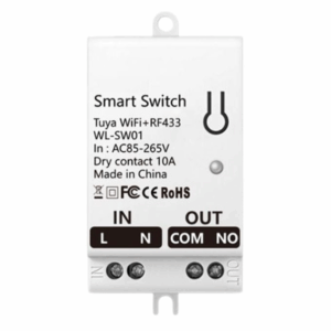 Smart AC Switch Basic 10A | 85-265VAC Input, 433MHz RF | WiFi Tuya Smart Life