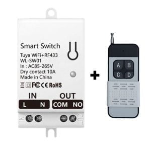 smart wifi switch 10A with 433Mhz remote 230V AC tuya smartlife dc smart switch