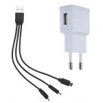 USB to 3 Micro USB cable and Power Supply 5V 1A